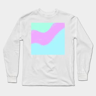 Green pink blue watercolor abstract pattern Long Sleeve T-Shirt